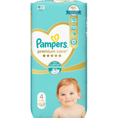 Pampers Premium Care, Méret: 4, 52 Pelenka, 9kg-14kg