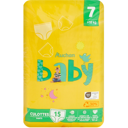 Auchan Kedvenc Baby bugyipelenka 7-es méret 18+ kg 15 db