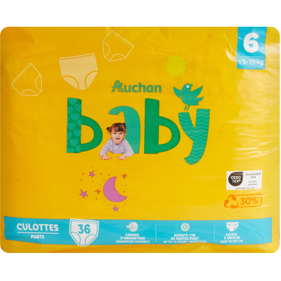 Auchan Kedvenc Baby bugyipelenka 6-os méret 15-19 kg 36 db