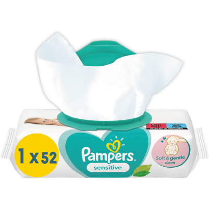 Pampers Sensitive Nedves Törlőkendő, 12 csomag = 52 db Törlőkendő