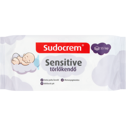 Sudocrem Sensitive törlőkendő 55 db