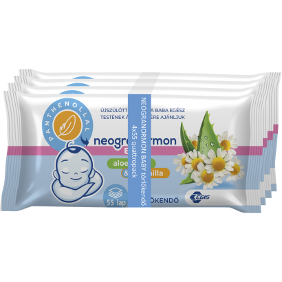 Neogranormon Baby aloe vera & kamilla törlőkendő 4 x 55 db