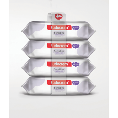 Sudocrem Sensitive törlőkendő 4 x 55 db