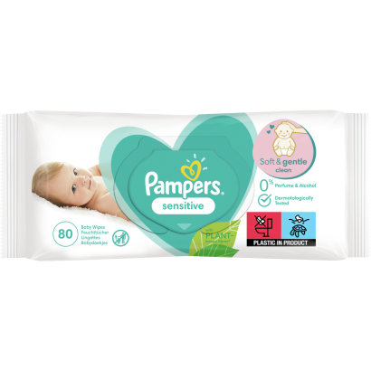Pampers Sensitive Nedves Törlőkendő, 1 csomag = 80 db Törlőkendő