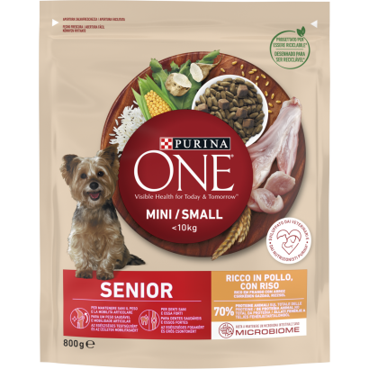 Purina One Senior Mini/Small <10 kg teljes értékű állateledel idős kutyák számára 800 g
