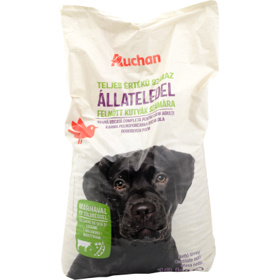 Auchan Kedvenc Száraz állateledel felnőtt kutyák számára, marha-borsó 10 kg