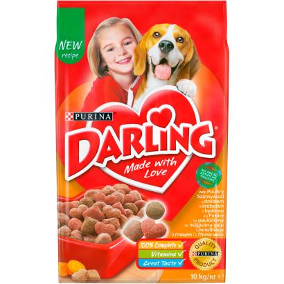 Purina Darling csirke és pulyka ízletes keverékével száraz kutyaeledel 10 kg