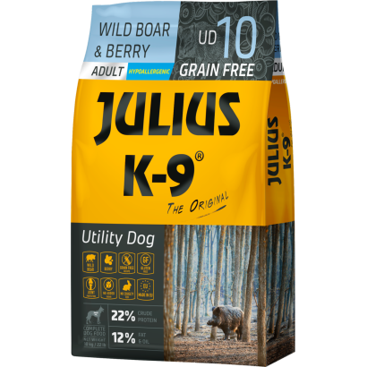 Julius-K9 Utlility Dog Adult teljes értékű kutyaeledel vaddisznóval és bogyóval 3 kg
