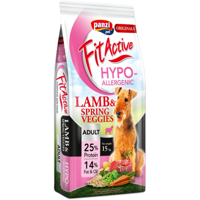Panzi Fit Active Adult Hypoallergenic bárány teljesértékű eledel felnőtt kutyák részére 15 kg