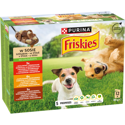 Purina Friskies szószos válogatás nedves kutyaeledel 12 x 85 g (1020 g)