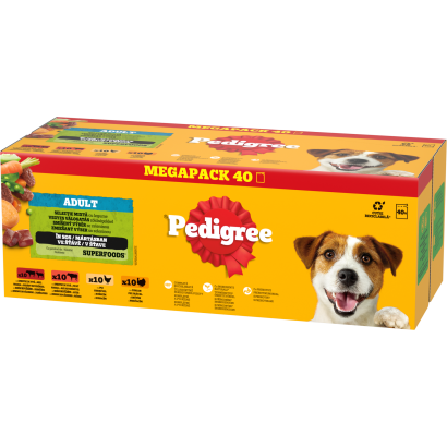 Pedigree Vegyes Válogatás nedves eledel felnőtt kutyáknak zöldséggel aszpikban 40 x 100 g (4 kg)
