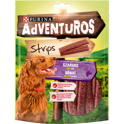 Purina Adventuros Strips szarvas, vad ízű kutya jutalomfalat 90 g