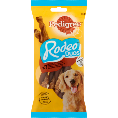 Pedigree Rodeo Duos marha és sajt ízesítésű kiegészítő állateledel felnőtt kutyák számára 7 db 123 g