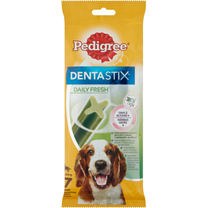 Pedigree DentaStix Daily Fresh kiegészítő eledel 4 hónapnál idősebb kutyák számára 10-25 kg 180 g