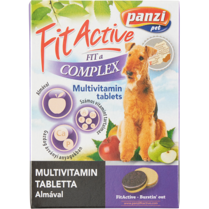 Panzi Fit Active Fit a Complex multivitamin tabletta almával kiegészítő eledel kutyáknak 60 db 60 g