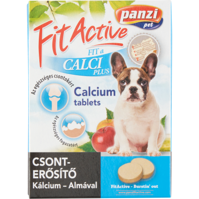 Panzi Fit Active Fit a Calci Plus kalcium-almával csonterősítő étrendkiegészítő kutyáknak 60 db 60