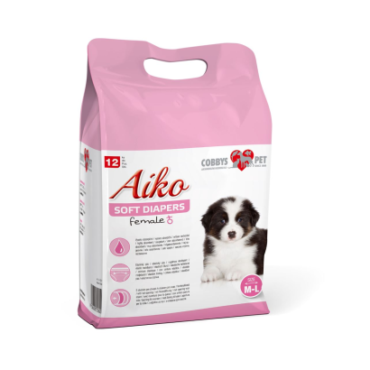 Aiko Soft Diapers M-L  12db kutya pelenka közép és nagy növésű szukáknak