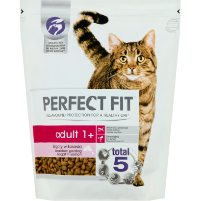 Perfect Fit Adult 1+ friss lazacban gazdag teljes értékű szárazeledel felnőtt macskák számára 750 g