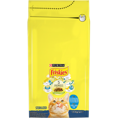Purina Friskies Steril lazaccal és zöldségekkel száraz macskaeledel 1,5 kg