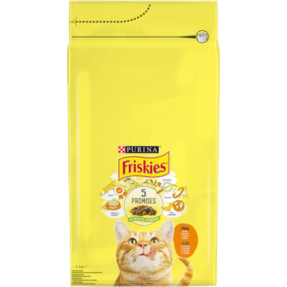 Purina Friskies csirkével és hozzáadott zöldségekkel száraz macskaeledel 4 kg
