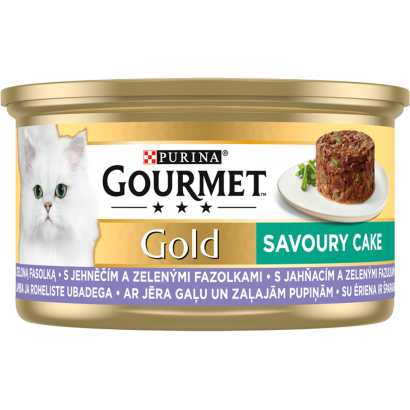 Purina Gourmet Gold Savoury Cake báránnyal és zöldbabbal nedves macskaeledel 85 g