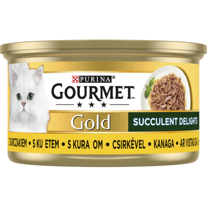 Purina Gourmet Gold Succulent Delights csirkével nedves macskaeledel 85 g