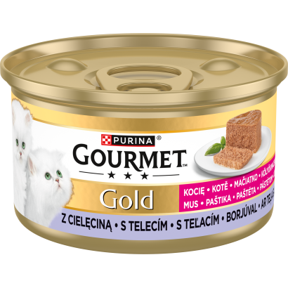 Purina Gourmet Gold Kitten pástétom borjúval nedves macskaeledel 85 g