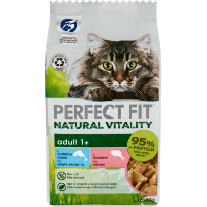Perfect Fit Natural Vitality teljes értékű nedves eledel felnőtt macskáknak 6 x 50 g (300 g)