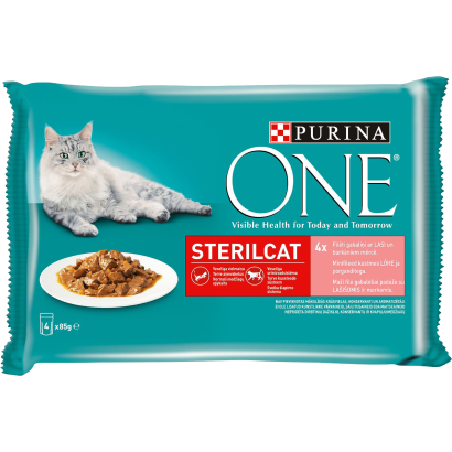 Purina One Sterilcat lazaccal és sárgarépával nedves macskaeledel 4 x 85 g (340 g)