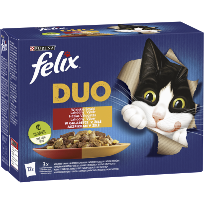 Purina Felix Fantastic Duo házias válogatás aszpikban nedves macskaeledel 12 x 85 g (1,02 kg)