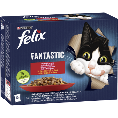 Purina Felix Fantastic házias válogatás aszpikban nedves macskaeledel 12 x 85 g (1,02 kg)