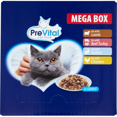PreVital teljes értékű állateledel felnőtt macskák számára szószban 24 x 100 g