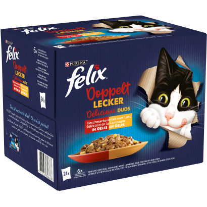 Purina Felix Fantastic Duo házias válogatás aszpikban nedves macskaeledel 24 x85 g (2,04 kg)