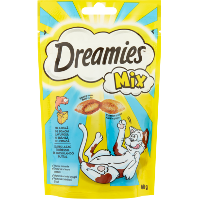 Dreamies Mix kiegészítő macskaeledel felnőtt macskák és 8 hetesnél idősebb kölykök számára 60 g