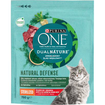 Purina One DualNature Sterilized teljes értékű állateledel macskák számára marhával 750 g