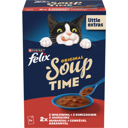 Purina Felix Soup Original házias válogatás szószban nedves macskaeledel 6 x 48 g