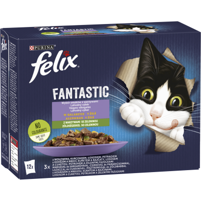 Purina Felix Fantastic házias válogatás, zöldségekkel aszpikban nedves macskaeledel 12 x 85 g