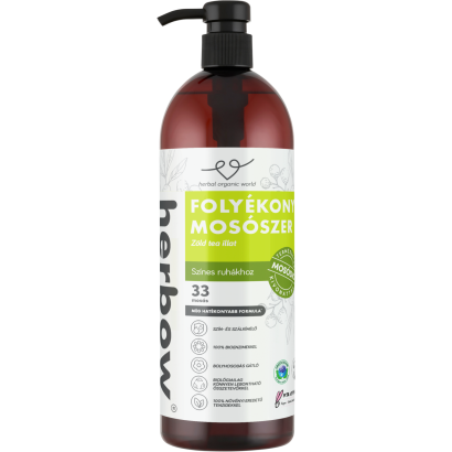 Herbow zöld tea illat folyékony mosószer színes ruhákhoz 33 mosás 1000 ml