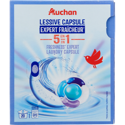 Auchan Kedvenc 5 az 1-ben mosókapszula frissesség illattal 20 db (20x21 g)