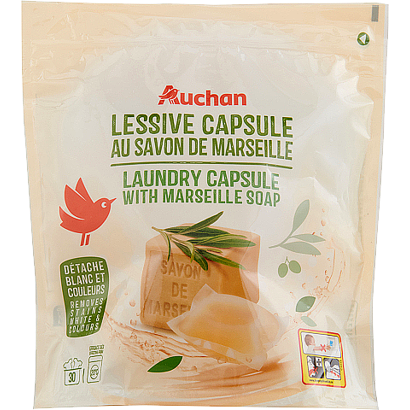Auchan Kedvenc kapszulás mosószer marseille-i szappannal 30 db 390g