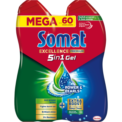 Somat Excellence Duo Gel Grease Cutting Hygiene 2 x 540 ml