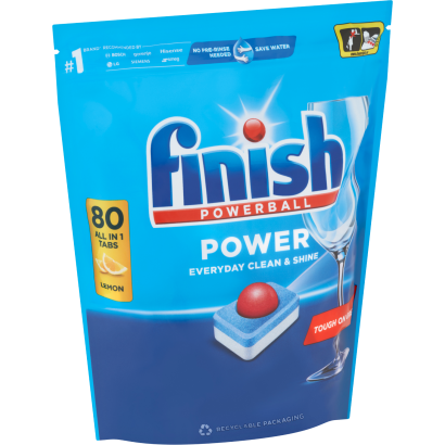 Finish Powerball Power All in 1 Citrom mosogatógép tabletta 80 db 1,28 kg