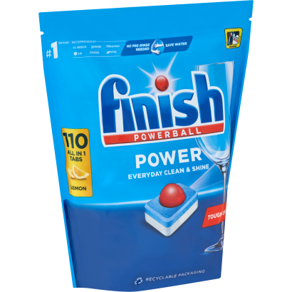Finish Powerball Power All in 1 Citrom mosogatógép tabletta 110 db 1,76 kg