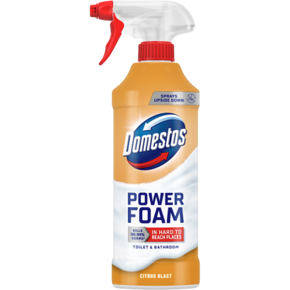 Domestos Power Foam Citrus Blast WC és fürdőszoba tisztító hab 435 ml