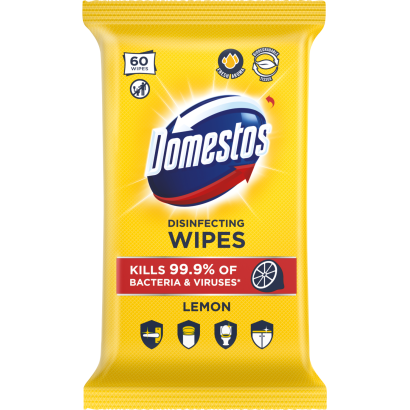 Domestos Lemon Fresh fertőtlenítő törlőkendő 60 db