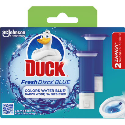 Duck Fresh Discs Blue 2 darabos WC-öblítő korong utántöltő színező hatással 2 x 36 ml (72 ml)