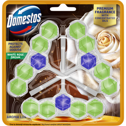 Domestos Aroma Lux White Rose Dream WC frissítő blokk 3 x 50 g