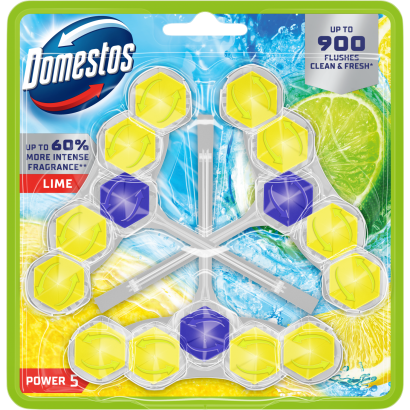 Domestos Power 5 Lime WC frissítő blokk 3 x 50 g