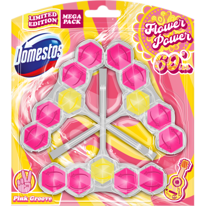 Domestos Power5 Pink Groove WC frissítő blokk 3 x 55 g
