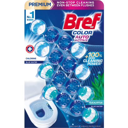 Bref Color Aktiv Chlorine/Eucalyptus WC frissítő 4 x 50 g